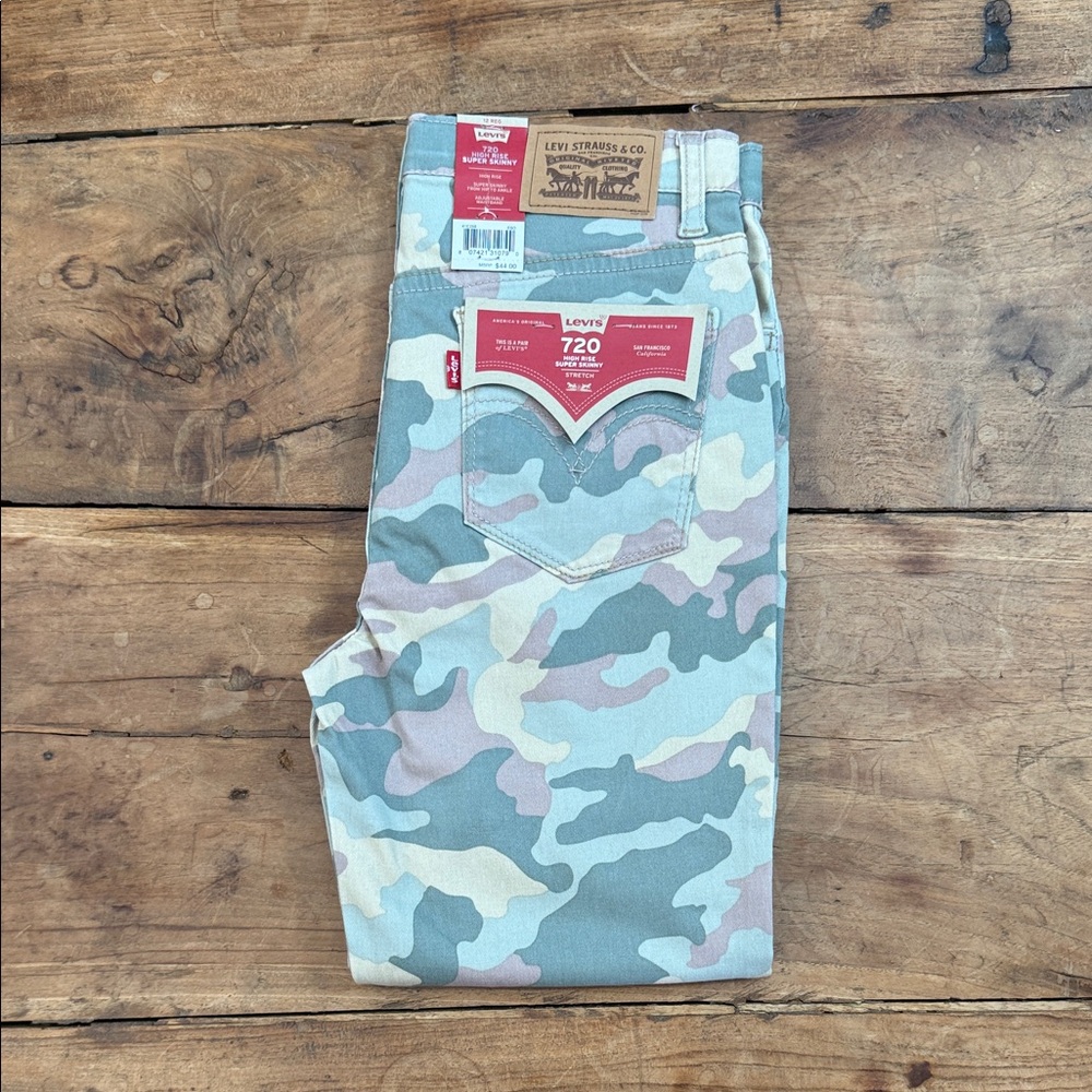 Levi’s 720 High Rise Skinny Jeans | Girls 12 Reg | Camouflage | NWT
